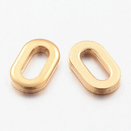 Коннектор, 9х6х1.5мм, овал гладкий, базовый материал - нержавеющая сталь, золотистого цвета, 1 шт.