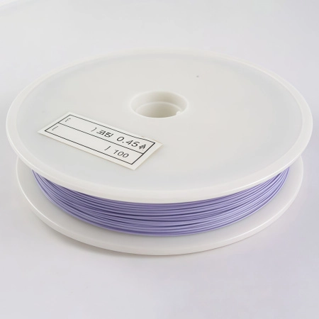 Тросик ювелирный, 0.45мм, цвет сиреневый, катушка, 50 метров