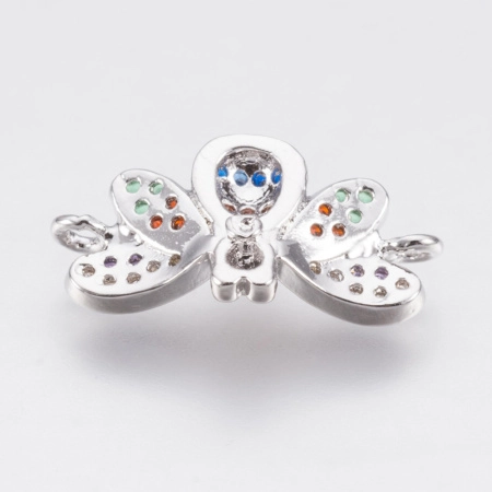 <p>Фурнитура для бижутерии Милано класса люкс (MILANO LUX). Качественный компонент для бижутерии - односторонний коннектор в виде шмеля. Отлично подходит для браслетов и колье. Инкрустация фианитами. Оттенок может отличаться от фотографии и в разных поставках. Цена за 1 шт.</p>