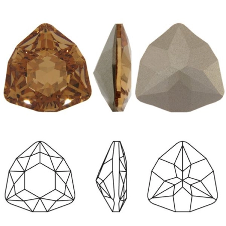 Ювелирный кристалл Swarovski, Триллиант (#4706), 7мм, светлый колорадский топаз, с фольгой, 2 шт. Ювелирный кристалл Swarovski, Триллиант (#4706), 7мм, светлый колорадский топаз, с фольгой, 2 шт.