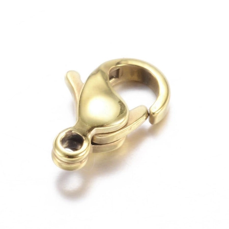 Застежка, 12х7мм, карабин, базовый материал - нержавеющая сталь, золотистого цвета, 1 шт. Застежка, 12х7мм, карабин, базовый материал - нержавеющая сталь, золотистого цвета, 1 шт.