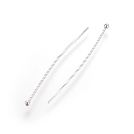 <p>Качественные пины с шариком из хирургической нержавеющей стали (марка 304). Длина 4 см, диаметр пина 0,7 мм, диаметр шарика около 2 мм (может немного отличаться от заявленного). Цена за 2 грамма (около 14 штук). Фасуются без проверки на дефекты.</p>