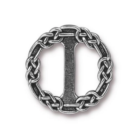 Декоративный элемент, 20мм, TierraCast, пряжка Кельтская, базовый материал - оловянный сплав, посеребренная с чернением, 1 шт.