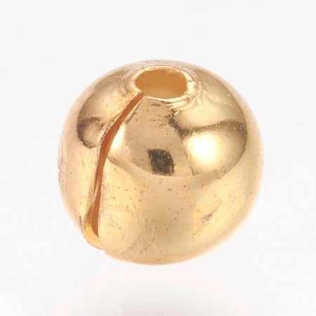 Кримпы, 6х5мм, покрывные, базовый материал - латунь, золотистого цвета, 5 грамм