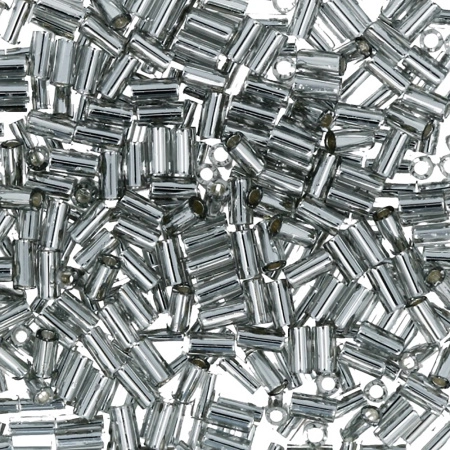 Бисер TOHO Bugle, размер 3мм, цвет #29 (Внутреннее серебрение, черный бриллиант), 10 грамм