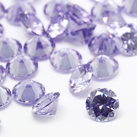 Ювелирный кристалл из фианита, 3мм, форма круг, сиреневый, 50 шт.
