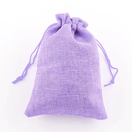 Мешочек из джутовой мешковины с добавлением синтетических волокон, 14х10см, сиреневого цвета, 2 шт.