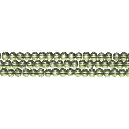Бусины стеклянные, 4мм, светло-зеленые, 80 шт., низка