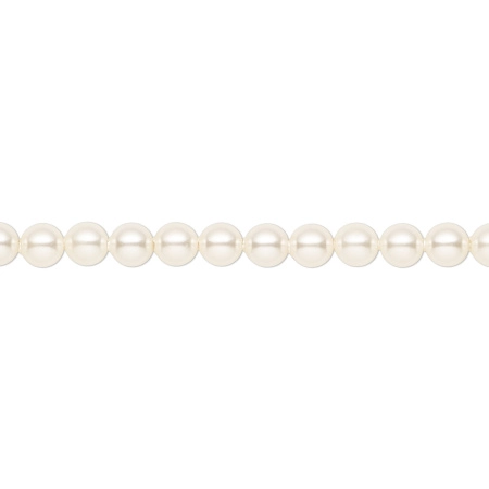 Бусина хрустальная, 4мм, жемчуг Swarovski (#5810), круглый, цвет айвори (cream), 10 шт.
