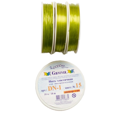 Нить - резинка для браслетов, 1мм, светло-зеленая, катушка, 18 метров
