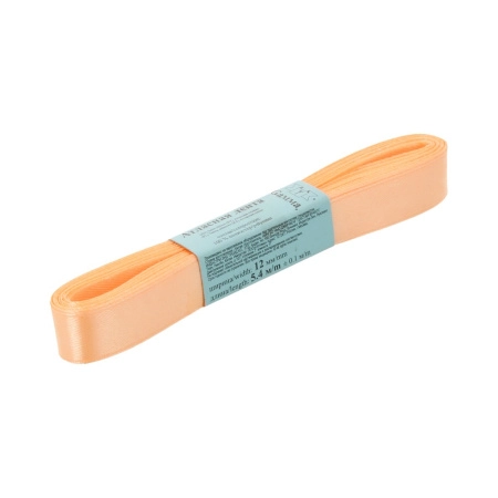 Лента атласная, Gaммa, 12мм, светло-оранжевая №071, моток, 5 метров