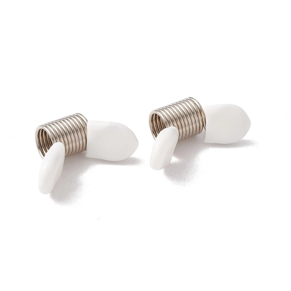 <p>Стоппер-пружинка - удобное приспособление, удерживающее бусины на ювелирном тросике, леске, нити, резинке или проволоке, пока Вы собираете украшение и еще не установили концевики. Подходит как для однорядных, так и для многорядных украшений. Могут немного отличаться по размеру от заявленного. Нержавеющая сталь марки 201. Белые насадки из мягкого пластика, похожего на резину, делают работу со стопперами более комфортной. Цена за 1 пару.</p>