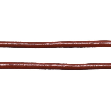 <p>На шнуре могут быть небольшие неровности, сечение может быть не совсем круглым. Шнур из натуральной прессованной кожи, окрашенный в коричневый цвет. Толщина около 4 мм (может варьироваться в пределах +-0.5 мм). Оттенок может отличаться от фотографии и в разных поставках. По возможности, продается цельным куском, однако, может поставляться несколькими отрезами. Цена за 2 метра.</p>