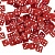 Бусина акриловая, 7мм (длина грани 5мм), кубик игральный, красный, 1 шт.