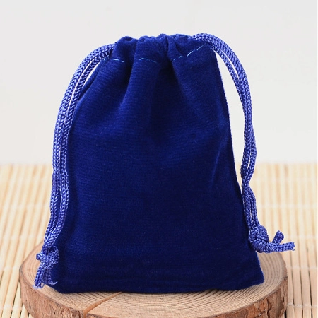 Мешочек из бархата, 15х10см, синий, 2 шт.
