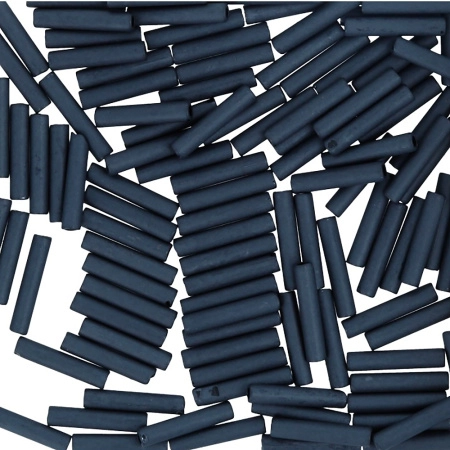 Бисер TOHO Bugle, размер 9мм, цвет #611 (Непрозрачный матовый, темно-серый), 10 грамм