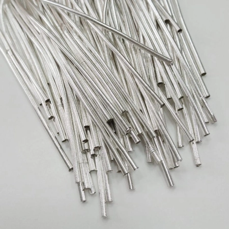 Канитель, 1.5-1.9мм, extra heavy, гладкая, серебристая, 30-40 см, 1 шт.