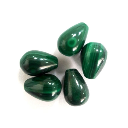 Бусины каменные, малахит, капля, 12х8мм, 10 шт., низка Бусины каменные, малахит, капля, 12х8мм, 10 шт., низка