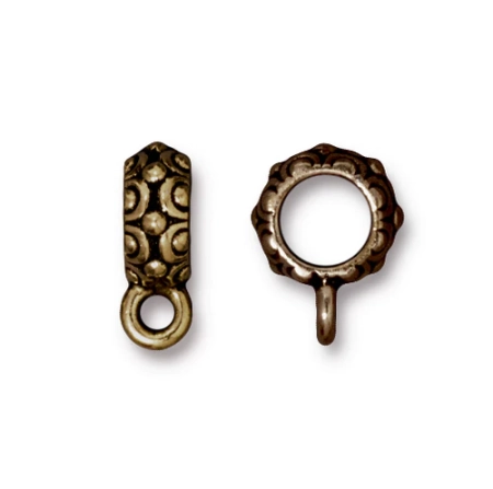 Держатель, 14х4мм, TierraCast, Оазис, базовый материал - оловянный сплав, бронзовый с чернением, 2 шт.