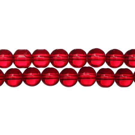 Бусины стеклянные, 10мм, красные, 30 шт., низка