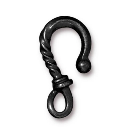 Застежка, 25х12мм, TierraCast, Витой крючок, базовый материал - оловянный сплав, вороненая сталь, 1 шт. Застежка, 25х12мм, TierraCast, Витой крючок, базовый материал - оловянный сплав, вороненая сталь, 1 шт.