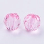 <p>Граненые акриловые (пластиковые) прозрачные бусины - шарики розового цвета. На бусинах возможны небольшие царапинки, заусенцы и потертости. Бусины могут немного отличаться по форме и размеру. Оттенок может отличаться от фотографии и в разных поставках. Цена за 50 грамм (около 35 бусин, фасуются на вес без проверки на дефекты).</p>