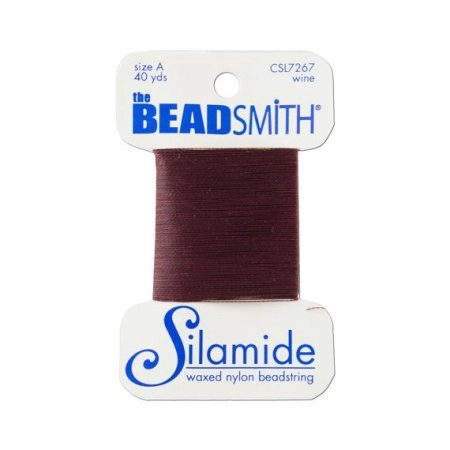 Нить нейлоновая Silamide, толщина A, винная, моток, 36 метров