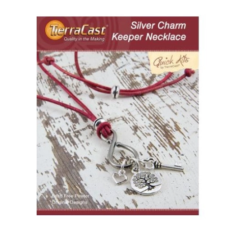 Набор для сборки украшения, 45-72 см, TierraCast, колье Silver Charm Keeper, посеребренное Набор для сборки украшения, 45-72 см, TierraCast, колье Silver Charm Keeper, посеребренное