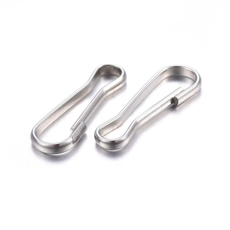 Застежка, 25х8мм, крючок защелкивающийся, базовый материал - нержавеющая сталь, без покрытия, 1 шт.