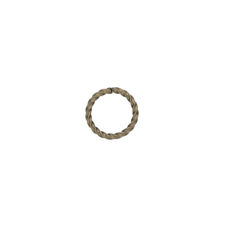 Соединительное колечко, 10мм (толщина 1.3мм, внутренний размер 7.4мм), витое, базовый материал - латунь, античное позолоченное (цвет - бронза), 20 шт.