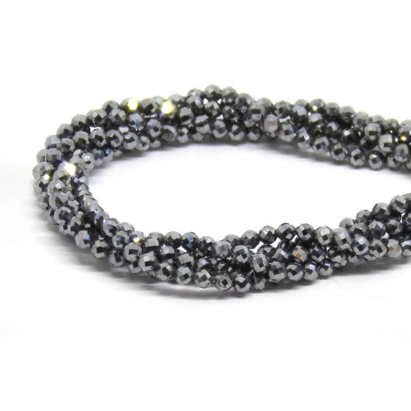 Бусины каменные, терагерц, граненый, 2-2.4мм, 150-200 шт., низка