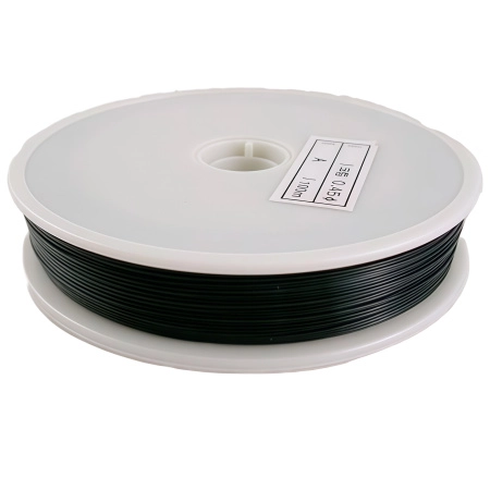 <p>Бюджетный ювелирный тросик (ланка), сталь с непрозрачным пластиковым покрытием. Цвет черный. Цена за катушку около 50 метров. Толщина может отличаться от указанной на плюс-минус 0,05 мм. Тросик на катушке может состоять из нескольких частей.</p>