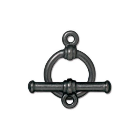 Застежка, 16х12мм, TierraCast, тогл, лаконичный, базовый материал - оловянный сплав, вороненая сталь, 1 шт.