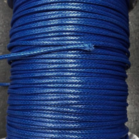 Шнур синтетический вощеный, полиэстеровый, около 2мм, синий, 10 метров Шнур синтетический вощеный, полиэстеровый, около 2мм, синий, 10 метров