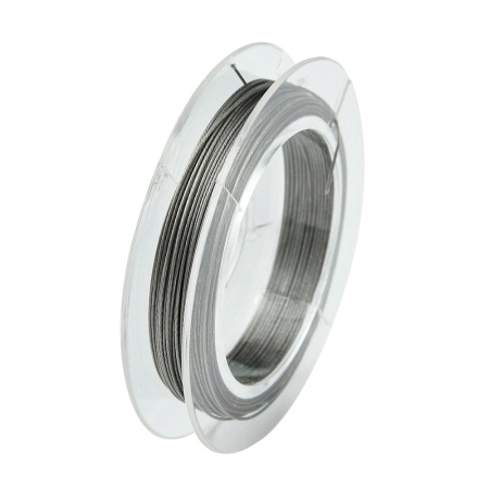 Тросик ювелирный, 0.38мм, цвет стальной, 9-10 метров, катушка, 2 шт.