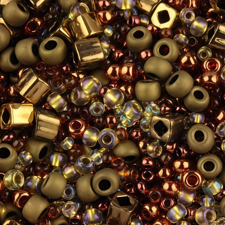 Бисер TOHO Mix, цвет #3205 (Бронзово-золотистый), 10 грамм