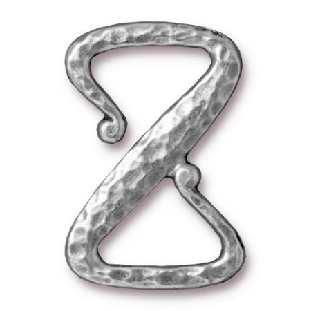 Застежка, 29х19мм, TierraCast, крючок Z-образный, узорный, базовый материал - оловянный сплав, под античное серебро, 1 шт.
