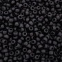 <p>Японский бисер TOHO Round (круглый Тохо), размер 11/0 (2.2 мм). Непрозрачный черный, матовый (Opaque-Frosted Jet). Оттенок может отличаться от фотографии. Цена за 10 грамм. Среднее количество бисерин в 1 грамме Toho 11/0 от 70 до 120 штук, может сильно варьироваться в зависимости от вида бисера.</p>