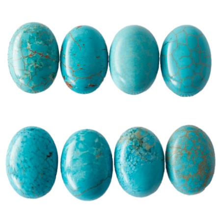 Кабошон каменный, 18х13мм, бирюза (имитация), 5 шт.