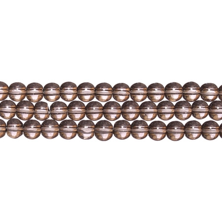 Бусины стеклянные, 6мм, коричнево-серые, 54 шт., низка