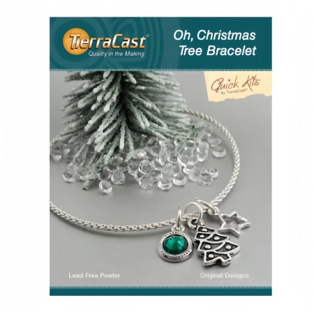 Набор для сборки украшения, 150-228мм, TierraCast, браслет Oh, Christmas Tree, посеребренный