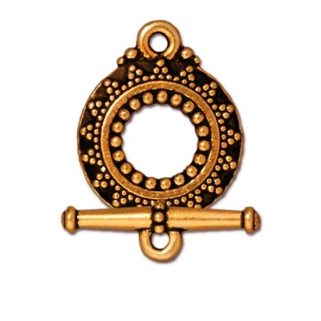 Застежка, 21х17мм, TierraCast, тогл, Бали, базовый материал - оловянный сплав, позолоченный с чернением, 1 шт.