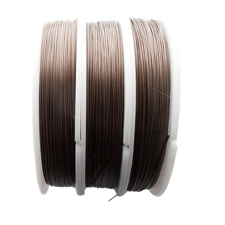 Тросик ювелирный, 0.45мм, цвет коричневый, катушка, 50 метров