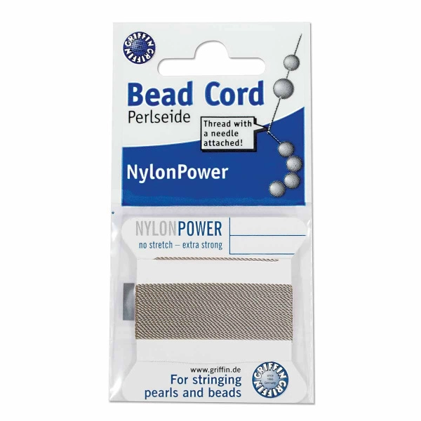 <p>
Толстая и прочная нить Nylon Power из высококачественного нейлона, очень крепкая, не растягивается. Произведена компанией Griffin (Германия). К нити прикреплена проволочная иголочка. Идеально подходит для использования с жемчугом и натуральными камнями. Толщина около 0,8 мм. Оттенок может отличаться от фотографии и в разных поставках. Намотка может состоять из нескольких частей. Цена за моток 2 метра.
</p>