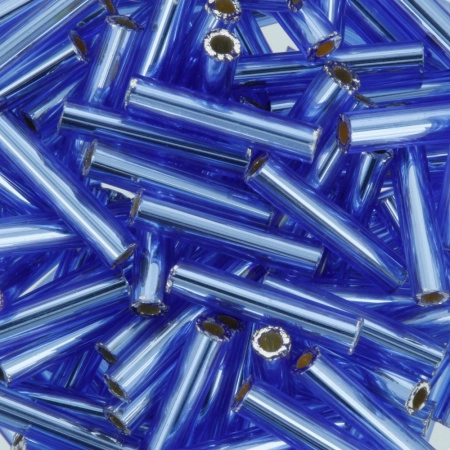 Бисер TOHO Bugle, размер 9мм, цвет #35 (Внутреннее серебрение, сапфир), 10 грамм