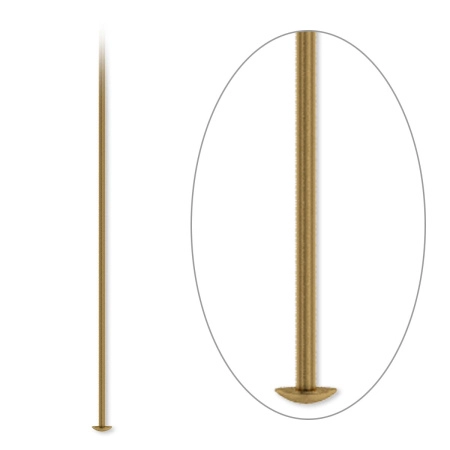 Пины со шляпкой, 101х0.723мм, базовый материал - латунь, античные позолоченные (цвет - бронза), 10 шт.