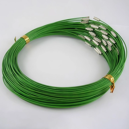 Основа для колье (чокер) с замком, 1мм, цвет зеленый, 45 см, 5 шт.