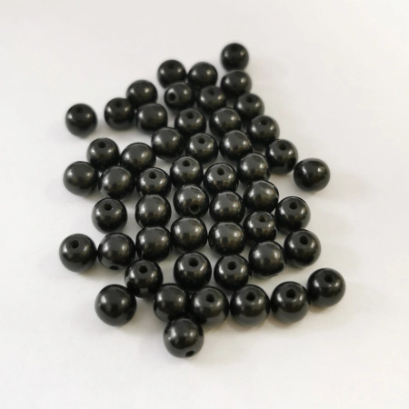 Бусины каменные, гагат, 6-7мм, 20 шт.