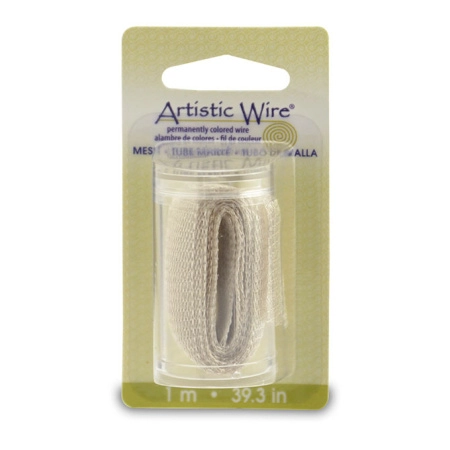 Металлическая ювелирная сетка, 18мм, Artistic Wire, цвет серебристый, 1 метр, в пластиковой баночке