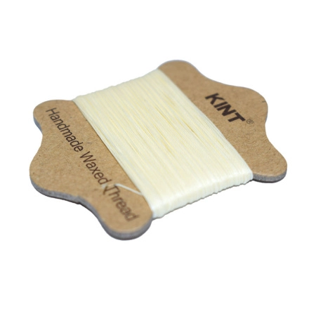 Нить нейлоновая вощёная, 0.65мм, кремовая, моток, 20 метров